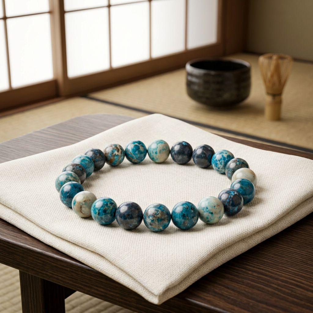 Starry Jasper bracelet in a traditional Japanese tea room