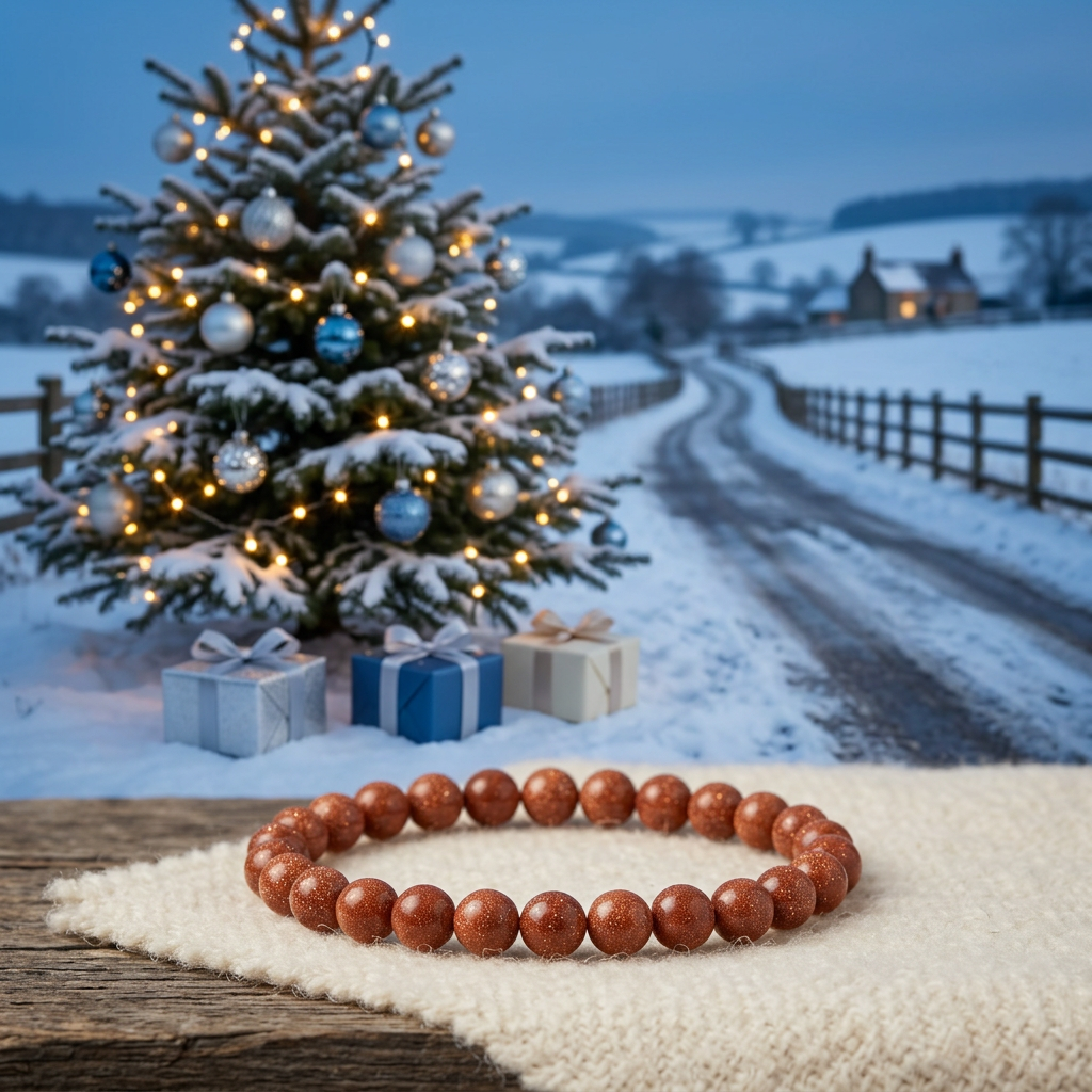 Goldstone Healing Crystal Bracelet - 4mm Stone of Ambition