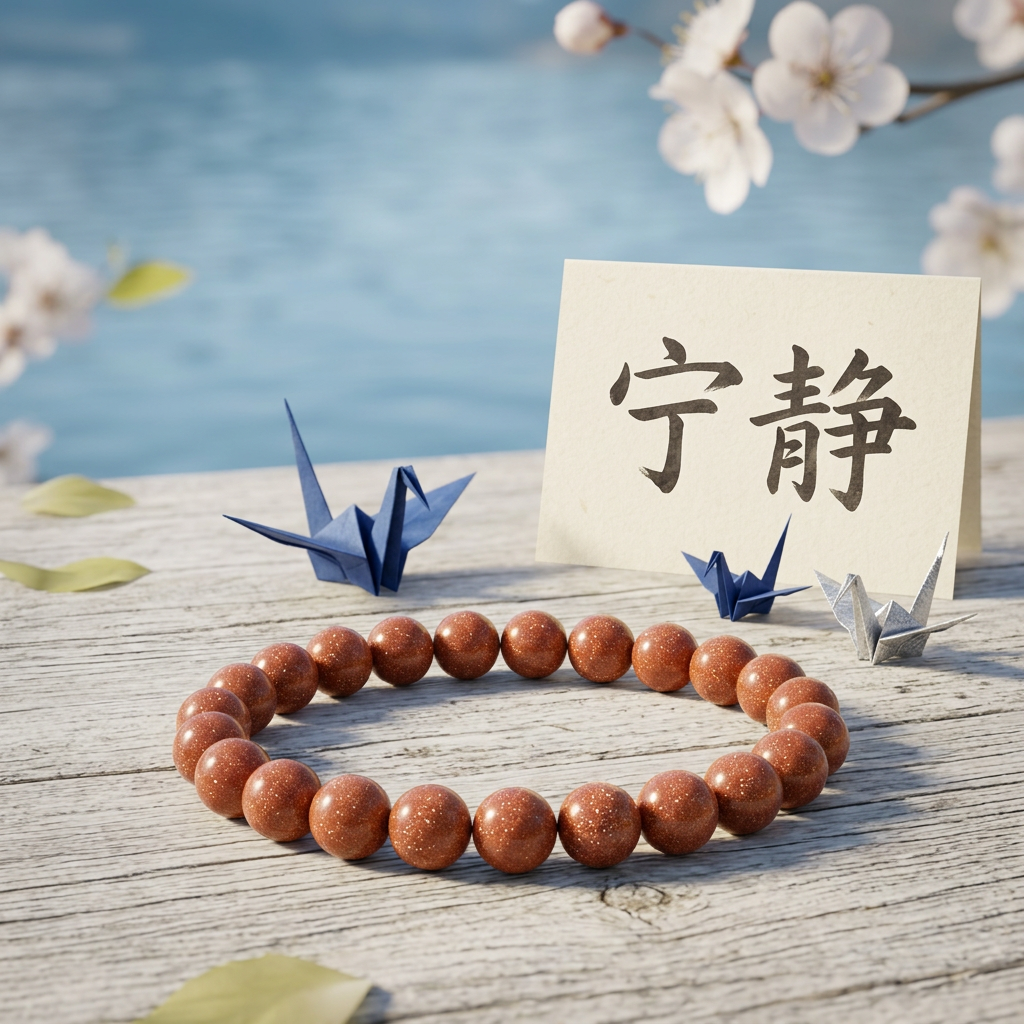 Goldstone Healing Crystal Bracelet - 8mm Stone of Ambition
