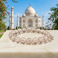 Rutilated Quartz bracelet with the Taj Mahal gardens in daylight