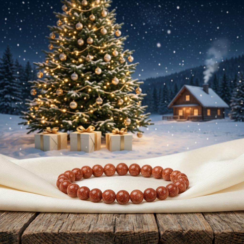 Goldstone Healing Crystal Bracelet - 4mm Stone of Ambition