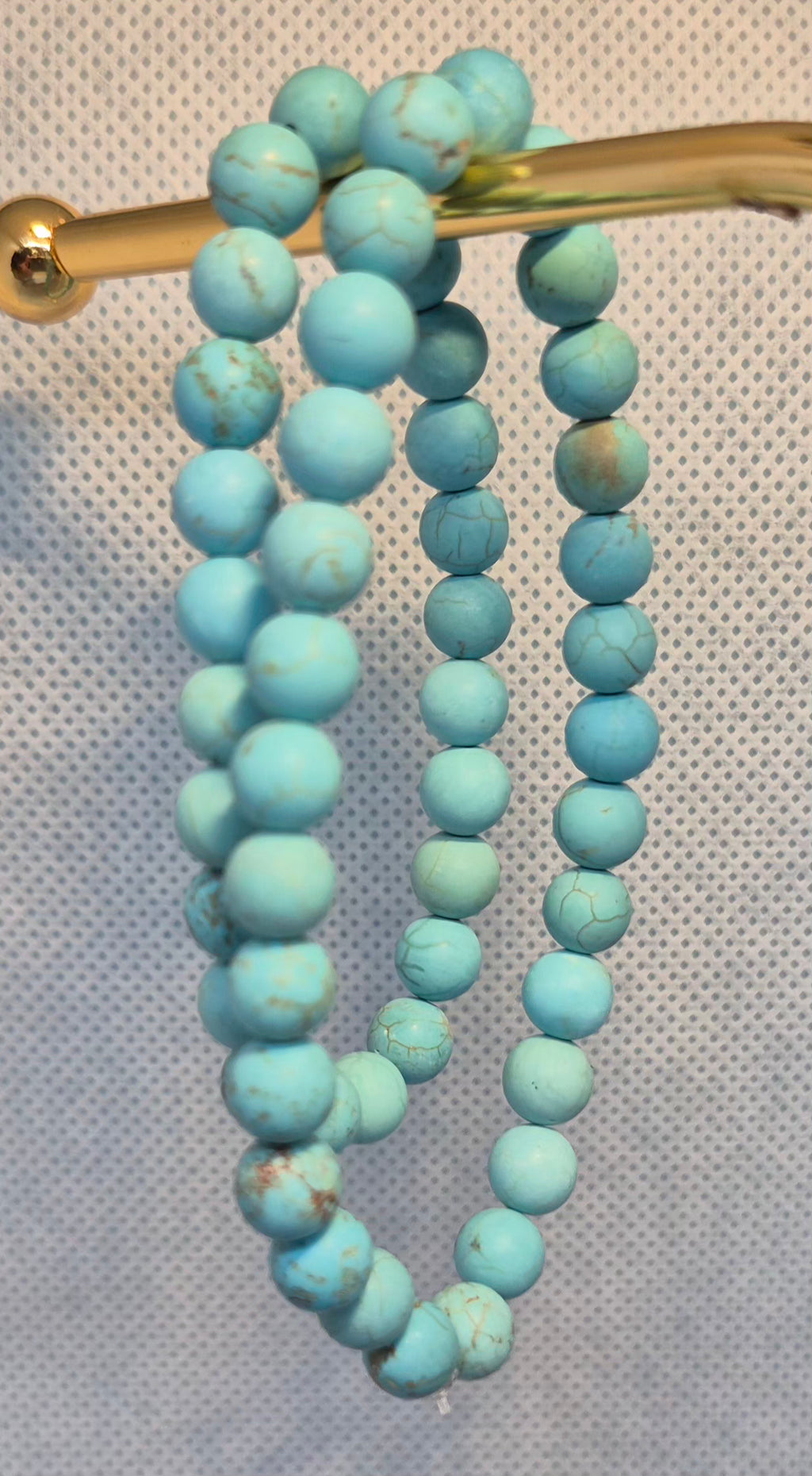 Turquoise Healing Crystal Bracelet - 6mm Matte Blue Communication Stone