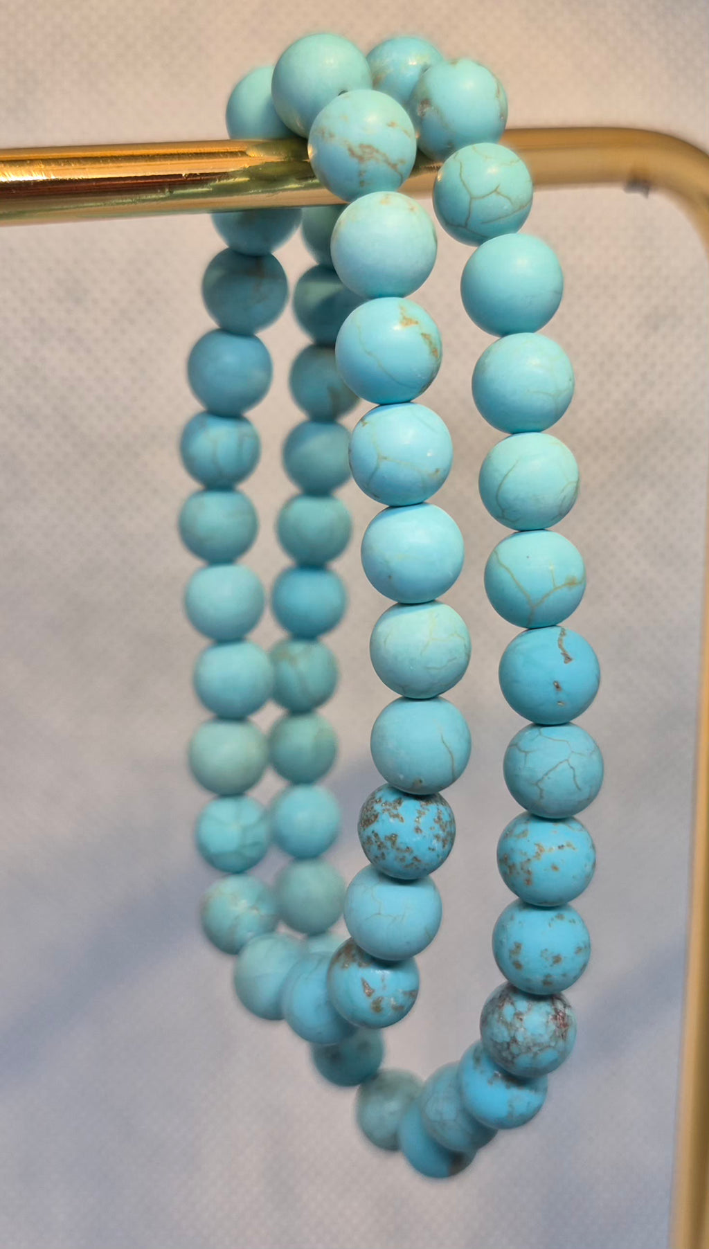Turquoise Healing Crystal Bracelet - 6mm Matte Blue Communication Stone