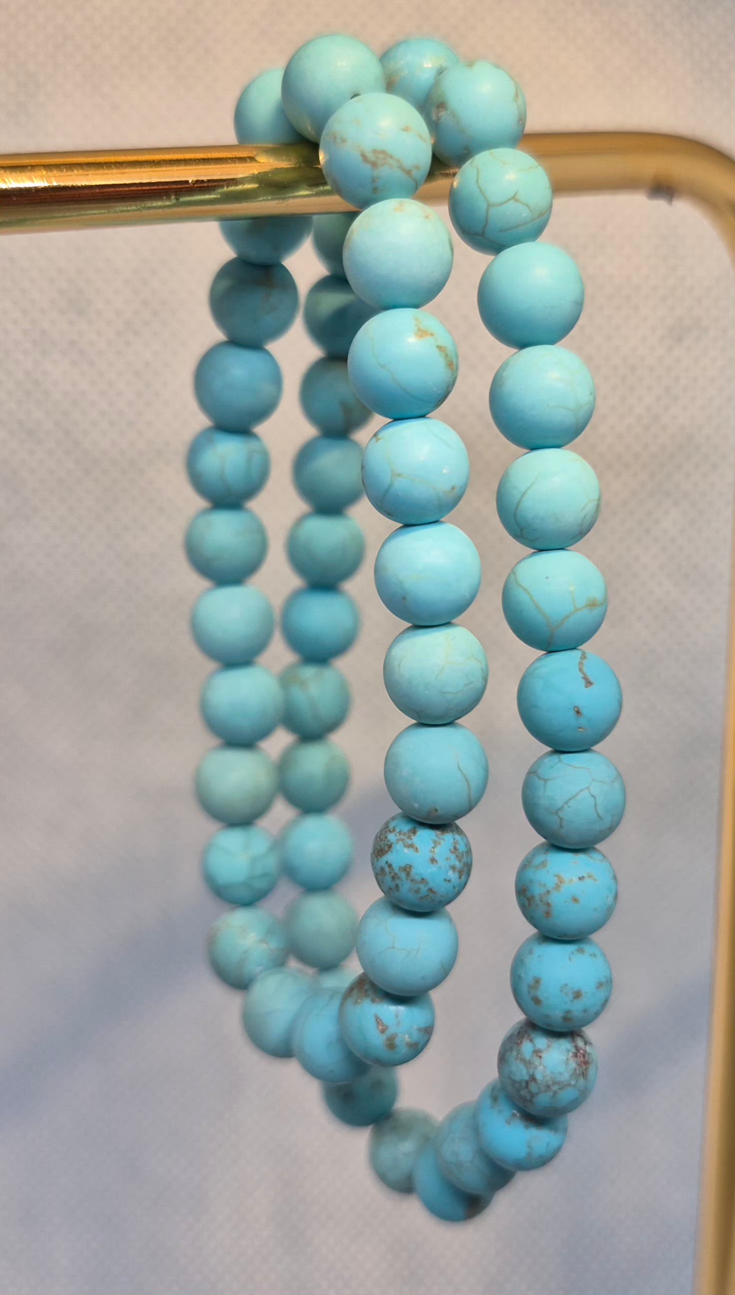Turquoise Healing Crystal Bracelet - 6mm Matte Blue Communication Stone
