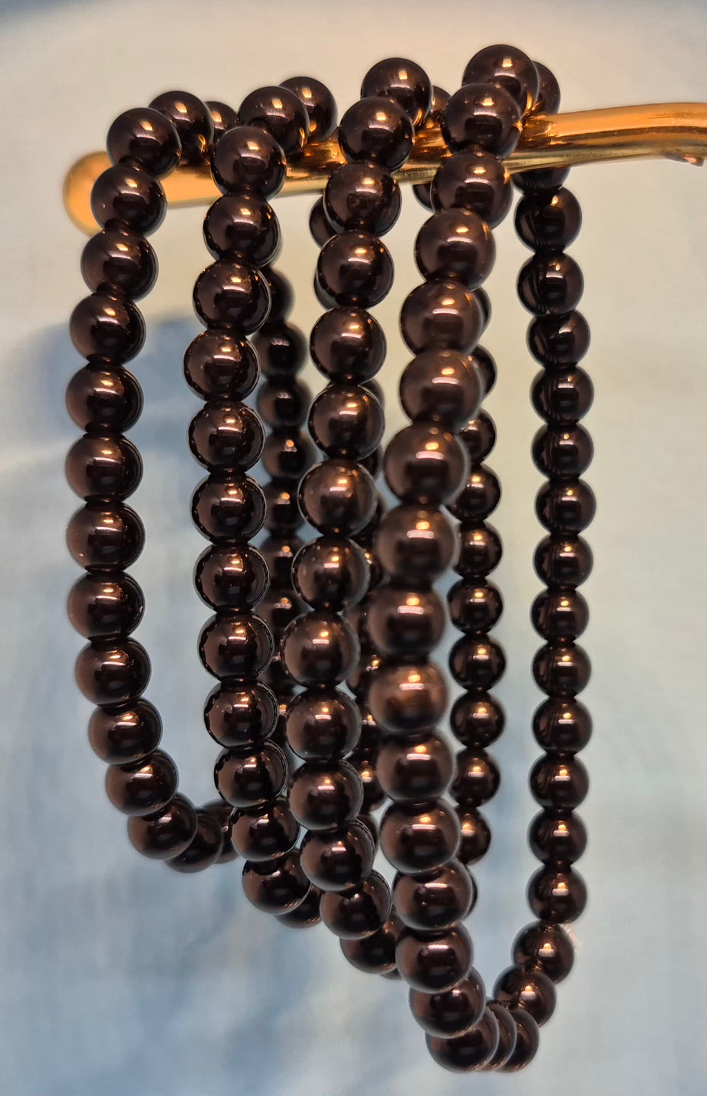 Black Tourmaline Healing Crystal Bracelet - 6mm Glossy Protection Stone