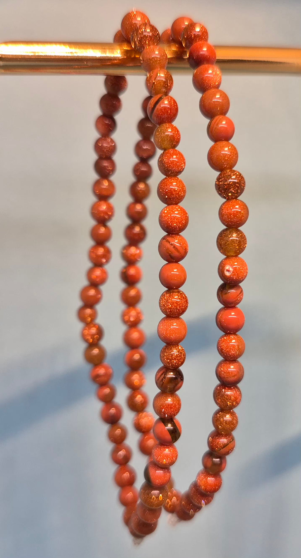 Goldstone Healing Crystal Bracelet - 4mm Stone of Ambition
