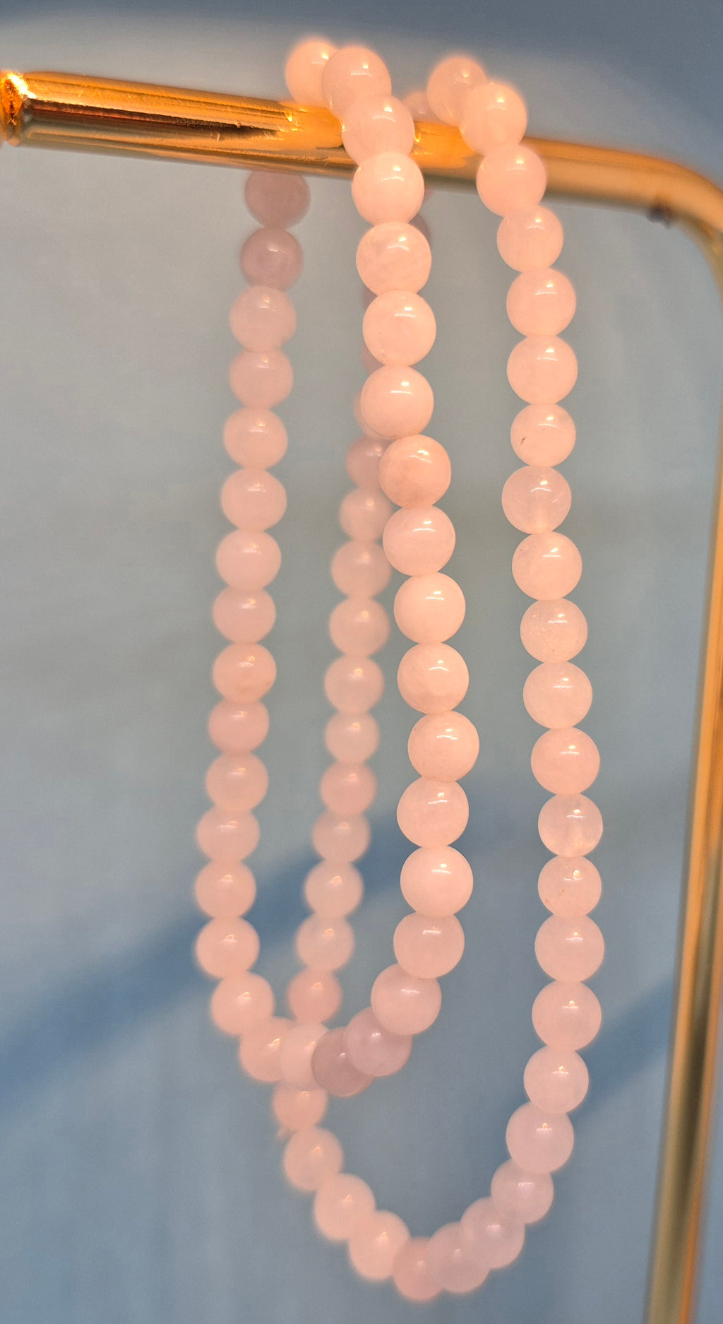 Rose Quartz - Delicate Love Bracelet with Glossy Finish (4mm)