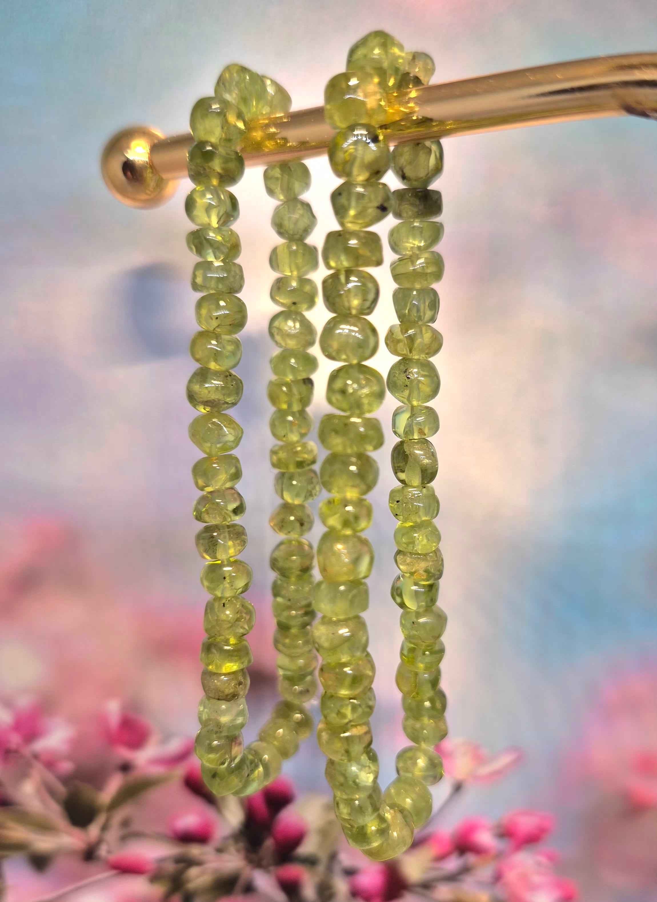 Peridot Crystal 6mm Bracelet
