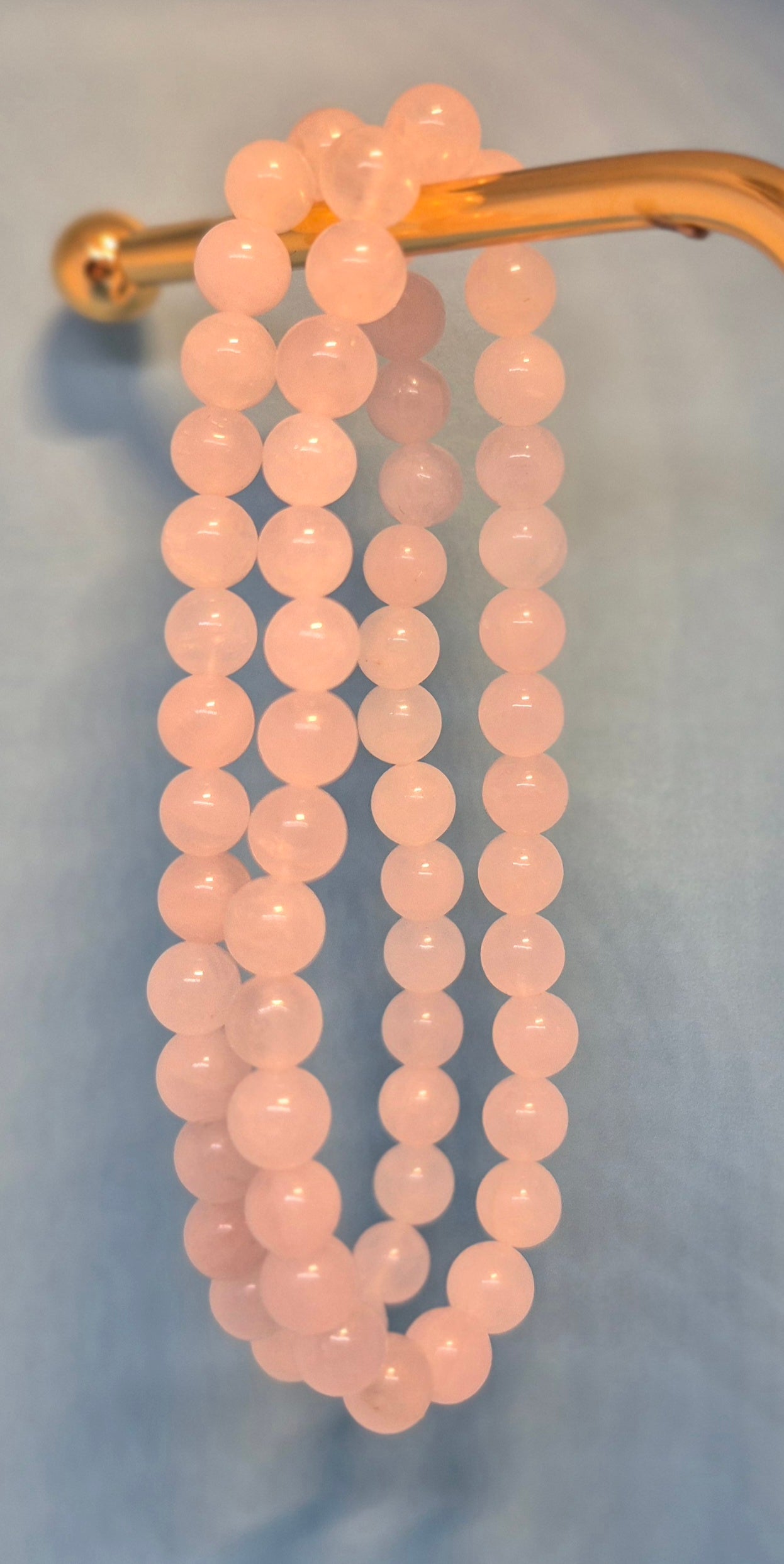 Rose Quartz - Delicate Love Bracelet with Glossy Finish (6mm)