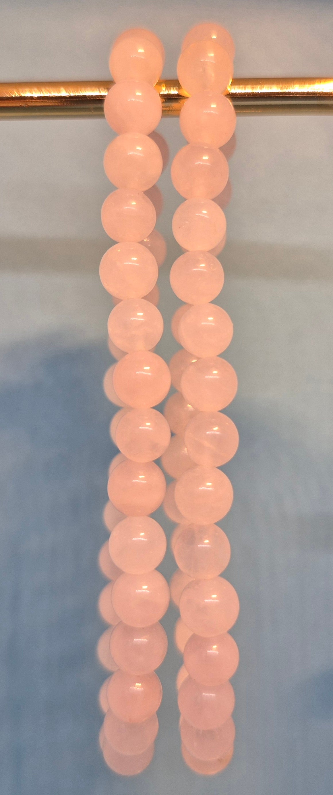 Rose Quartz - Delicate Love Bracelet with Glossy Finish (6mm)